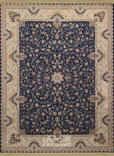 فرش ماشینی مدرن طرح SA114 عرضی نمونه 1 سرمه ای 480 شانه پلی استر فیلامنت فرهی