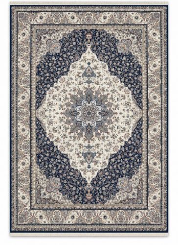 فرش ماشینی طرح آینور رنگ آبی اطلسی نمونه 1 1200 شانه 3600 تراکم کلکسیون تبریز9 رنگC پلی استر فیلامنت فرهی