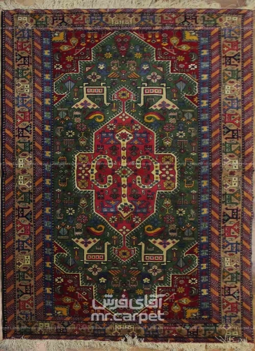 فرش دستبافت طرح نوبافت شیراز  35  رج سایز 1.35x1.95