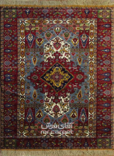 فرش دستبافت طرح قشقایی شیراز  35  رج سایز 1.95x1.40