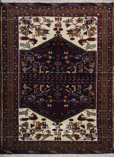 فرش دستبافت طرح طاووس خراسان  30  رج سایز 0.90x1.64