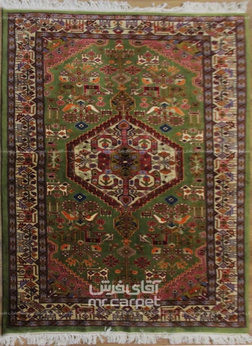 فرش دستبافت طرح قشقایی شیراز  35  رج سایز 2.20x1.33