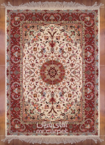 فرش دست بافت لچک ترنج کاشمر  40  رج سایز 2.50x3.50 