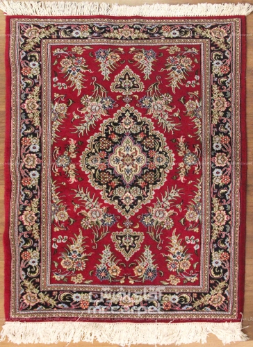 فرش دستبافت طرح لچک ترنج اصفهان  30  رج سایز 1.68x1.05