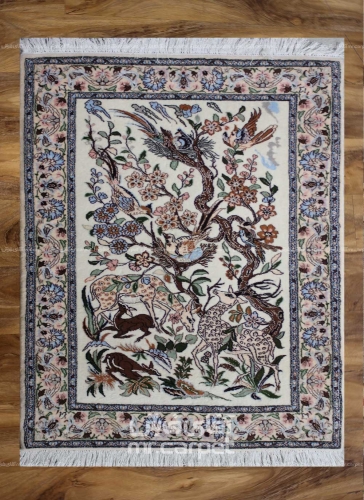 فرش دستبافت طرح درختی اصفهان  50  رج سایز 0.80x1.15
