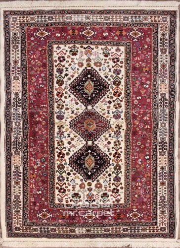 فرش دستبافت قشقایی شیراز  35رج  سایز 1.22x2.12