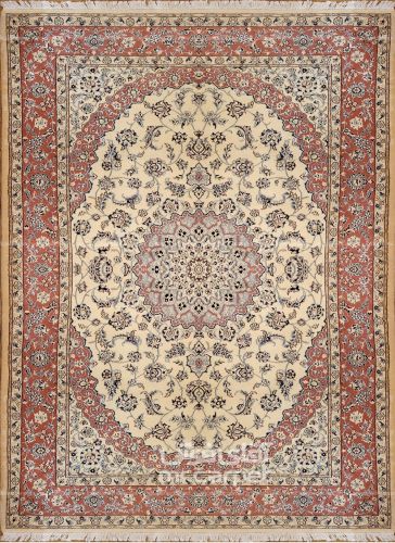 فرش دستبافت لچک ترنج نایین  9 لا  سایز 2.00x3.00