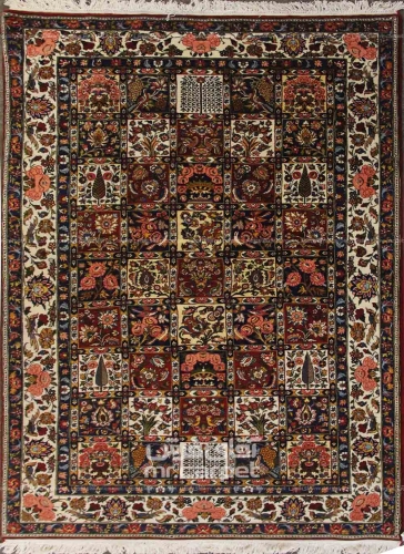 فرش دستبافت طرح خشتی شهرکرد ( بختیاری )  30  رج سایز 1.67x2.70