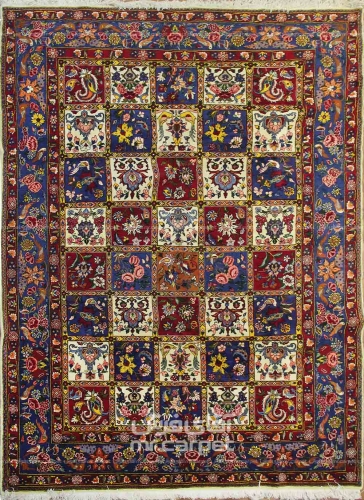 فرش دستبافت طرح خشتی شهرکرد ( بختیاری )  30  رج سایز 2.24x3.17