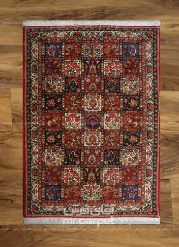 فرش دستبافت طرح خشتی شهرکرد ( بختیاری )  30  رج سایز 1.35x2.18