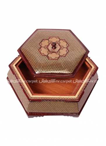 خاتم کاری - شکلات خوری 6 گوش  ظروف 