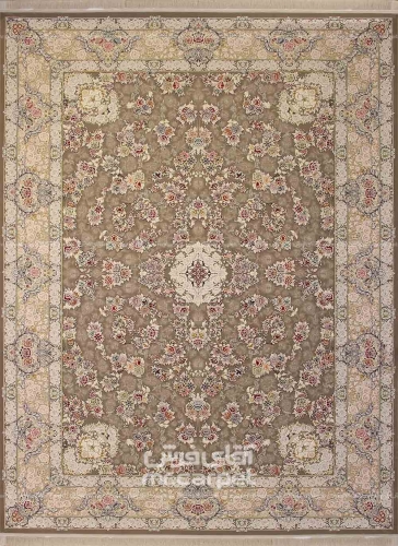 فرش ماشینی کلاسیک طرح 9009 متالیک 1200 شانه اکرلیک تیتانیوم