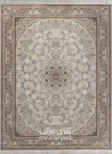 فرش ماشینی کلاسیک طرح 9006 سیلور 1200 شانه اکرلیک تیتانیوم