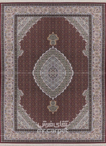 فرش ماشینی کلاسیک طرح KA015 نمونه 1 B لاکی 500 شانه پشم سرمایه