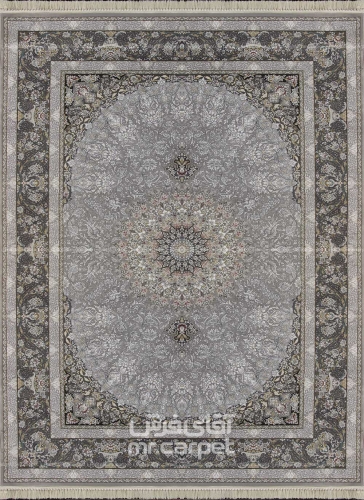 فرش ماشینی کلاسیک طرح پردیس نمونه 1 طوسی 700 شانه پلی استر - پلی استر هایبالک فرهی