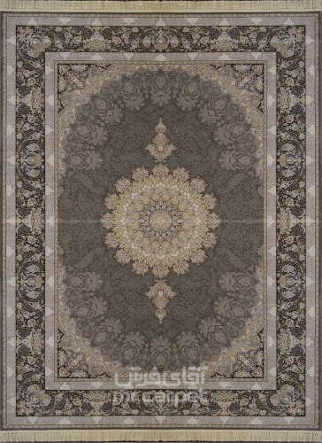 فرش ماشینی کلاسیک طرح پردیس نمونه 1 دودی 700 شانه پلی استر - پلی استر هایبالک فرهی