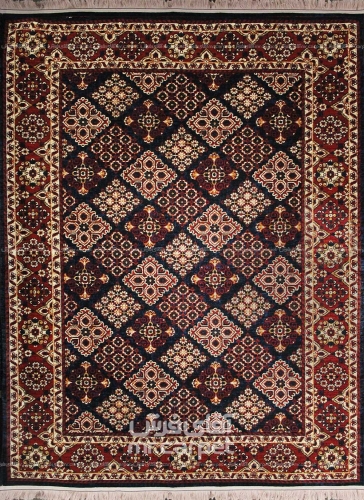 فرش ماشینی مدرن طرح SA082 عرضی نمونه 3 سرمه ای 320 شانه پلی استر فیلامنت فرهی
