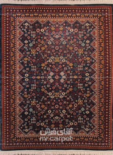 فرش ماشینی مدرن طرح SA105 عرضی نمونه 1 سرمه ای 320 شانه پلی استر فیلامنت فرهی
