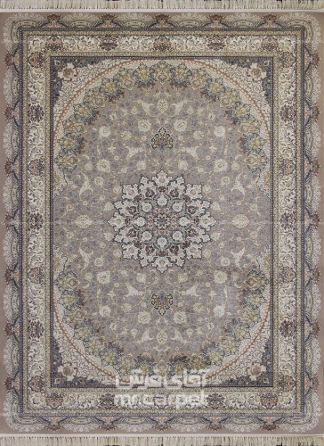 فرش ماشینی کلاسیک طرح DM031 نمونه 1 بژ 1200 شانه پلی استر-اکرلیک آپادانا