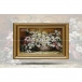 تابلو فرش دست بافت طرح گل رز چله  ابریشم  سایز 0.75x0.59 