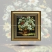 تابلو فرش دست بافت طرح گل کوچک چله  نخ  سایز 0.49x0.36 