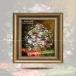 تابلو فرش دست بافت طرح گل رز چله  ابریشم  سایز 0.44x0.62 