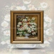 تابلو فرش دست بافت طرح گل چله  نخ  سایز 0.57x0.40 