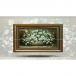 تابلو فرش دست بافت طرح گل بابونه چله  ابریشم  سایز 0.68x0.50 