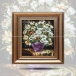 تابلو فرش دست بافت طرح گل بابونه چله  ابریشم  سایز 0.56x0.40 