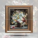 تابلو فرش دست بافت طرح گل چله  نخ  سایز 0.59x0.40 
