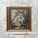 تابلو فرش دست بافت طرح گل چله  ابریشم  سایز 0.78x0.395 