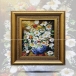 تابلو فرش دست بافت طرح گل گلزار چله  نخ  سایز 0.52x0.40 