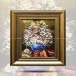 تابلو فرش دست بافت طرح گل خوش چله  نخ  سایز 0.49x0.32 