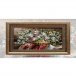 تابلو فرش دست بافت طرح گل مژگان چله  نخ  سایز 0.495x0.71 