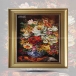 تابلو فرش دست بافت طرح گل رز چله  ابریشم  سایز 0.72x0.44 
