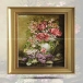 تابلو فرش دست بافت طرح گل رز و سمبل چله  ابریشم  سایز 0.69x0.41 