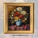 تابلو فرش دست بافت طرح گل رز چله  ابریشم  سایز 0.68x0.43 