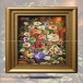 تابلو فرش دست بافت طرح گل رز چله  نخ  سایز 0.44x0.65 