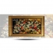 تابلو فرش دست بافت طرح گل بابونه چله  نخ  سایز 0.48x0.70 