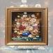 تابلو فرش دست بافت طرح گل رز چله  ابریشم  سایز 0.52x0.72 