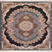 فرش ماشینی کلاسیک طرح ارکیده آبی 700 شانه پلی استر فیلامنت فرهی