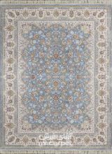 طرح آذرگون رنگ آبی حاشیه کرم 1200 شانه پلی استر فیلامنت طرح آذرگون رنگ آبی حاشیه کرم 1200 شانه پلی استر فیلامنت