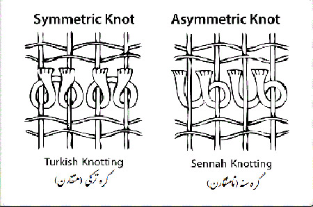 گره تک تاری فرش دستبافت